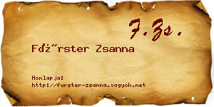 Fürster Zsanna névjegykártya